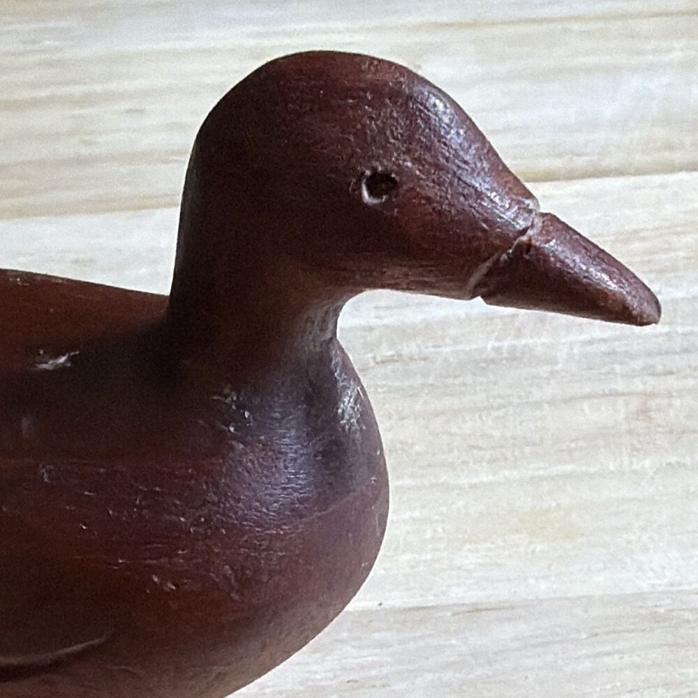 Hand Carved Wooden Duck Figurine Collectible, Brown, Approx. 4 Inches - Picture 7 of 12